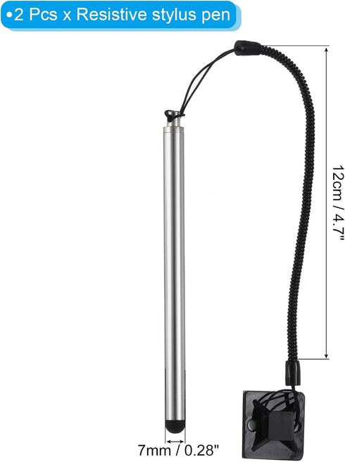 MECCANIXITY 2pcs Stylus Pens for Resistive Touch Screens Resistance Capacitive Stylus Pen for Car Navigation GPS POS, Silver...