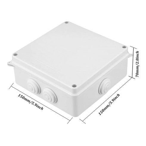 ABS Plastic Dustproof Waterproof IP65 Junction Box Universal Electrical Project Enclosure White 5.9"x5.9"x2.8"(150mmx150mmx70mm)...