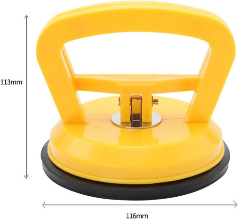 MAKERELE Glass Suction Cup Vacuum Window Lifter 4.7", Yellow Plastic Suction with Handles, for Glass,Tiles, Mirror, Granite Lifting and Objects Mo...