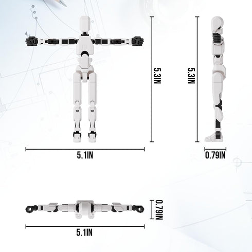 T13 Action Figure,T13 Action Figure Dummy13,3D Printed Multi-Jointed Movable,Creative Gifts for Kids and Adults (White)...