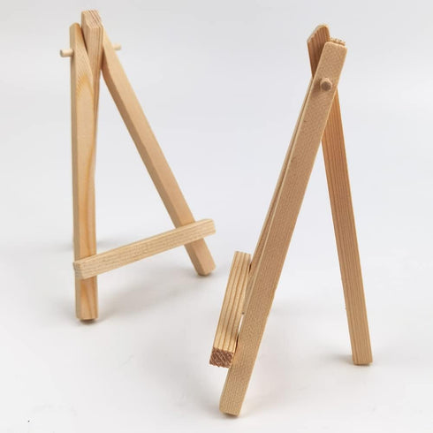 Mini Wooden Easel,10 Pcs Mini Easels Small Tabletop Easel Mini Easel Display Stands for Small Canvases,Kids Crafts,Business Cards,Signs,Photos,Gif...