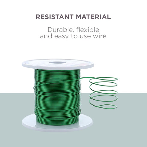 UTILE Armature Aluminum Wire 100 ft 18 Gauge 1.2 mm Anodized Craft Bendable Wire – Sculpting Metal Green Wire for Bonsai Trees, Clay, Crafts, Plan...