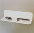 Made in USA White Stick-On Removable Adhesive Floating Wall Shelf Durable Textured ABS Injection Molded Plastic with Lipped Edges | Designed for S...