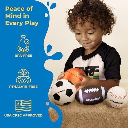 Mold Free Bath Toys for Babies and Toddlers, No Hole Bath Toys, Non Squirting Bath Toys no Mold for Tub, Beach, Pool, BPA-Free, Safe, Fun Infant B...