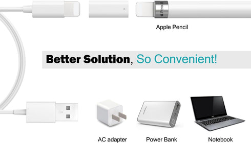 MoKo Charger Adapter Compatible with Apple Pencil 1st Generation, Female to Female Charging Connector for iPad Pen Apple Pencil 1st Gen Charger, (...
