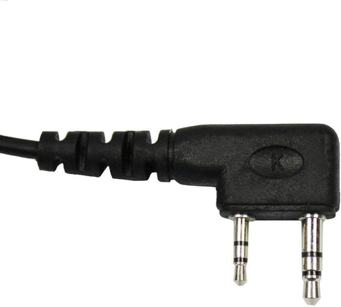 2 PIN Full Face Motorcycle Bike Headset Earpiece Mic for Kenwood BaoFeng WouXun PuXing Linton Two Way Radio Walkie Talkie - Black...