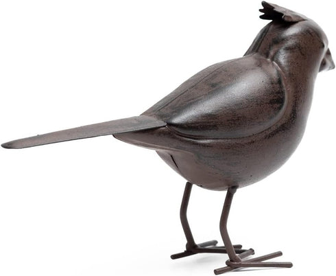 Decorative Small Nostalgia Style Cute Bird Art Iron Sculpture Figurine Home & Office & Garden Decoration, Rust/Brown (Cardinal Bird)...