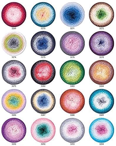 YarnArt Flowers Moonlight Glitter Cotton Yarn, Soft, Rainbow Crochet, Metallic Lurex handknit Shiny, Silvery Cake, Multicolor Cotton, 1 Skein Weig...