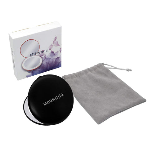 Travel Mirror with LED Lighted,1x/10x Magnification Compact Mirror with Light, 2-Sided Illuminated Folding Round Mirror, Handheld Pocket Makeup Mi...