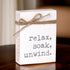 Mini 4" Jute Rope Block Sign (Relax)...