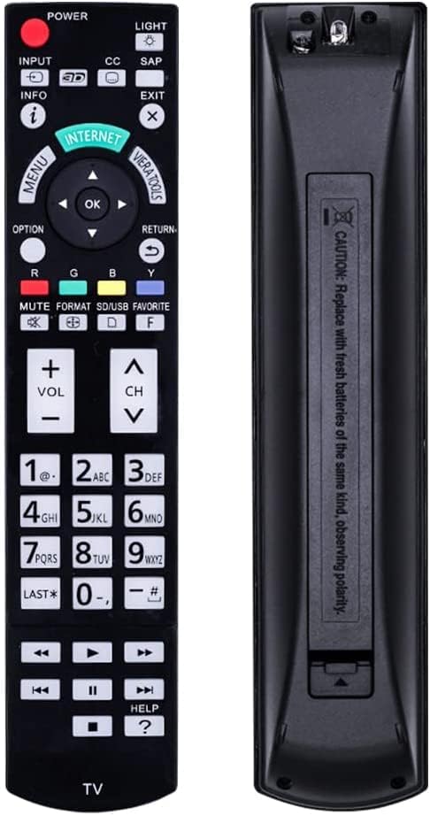 Replacement Remote Control N2QAYB000703 for Panasonic Viera TV TC-P50ST50 TC-L42ET5 TC-P55ST50 TC-P55VT50 TC-L55ET5 TC-L55DT50 TC-P60ST50 TC-P65VT...