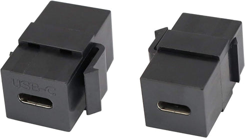 USB C Keystone Jack, Traovien USB 3.1 Type-C Connector Keystone Insert Female to Female, Coupler Type for Wall Plate Outlet Panel-Black(1pcs)...
