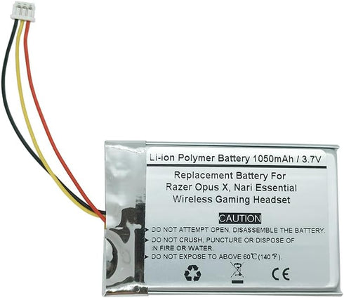 1050mAh 3.7V Replacement Battery for Razer Opus X, Nari Essential Wireless Gaming Headset, 1ICP5/34/50 1S1P...