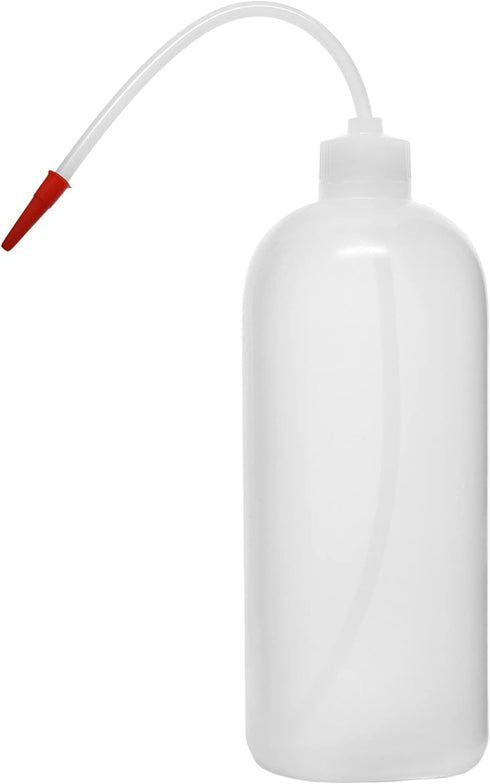 EISCO Wash Bottle, 1000ml - Polyethylene - Translucent, Unbreakable - Screw Cap with Flexible Delivery Tube for Dispensing Liquid - Includes Tube ...