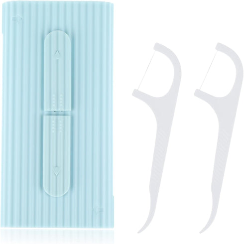 Portable Dental Floss Case Automatic Dental Floss Pick Organizer Case Travel Flosser Dispenser Storage Case Refillable Holder Boxes with 10 Floss ...