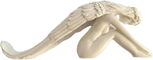 Long haired Angel Figurine?Angels Resin Statue? Indoor Outdoor Home Garden Angel Statue Sculpture Decoration (White)...