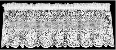 Heritage Lace Victorian Rose 60-Inch Wide by 16-Inch Drop Valance, White...