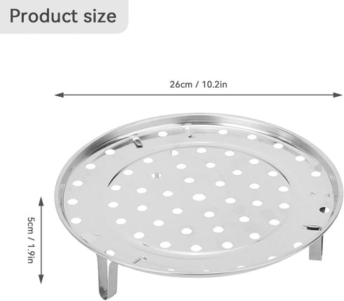 Steamer Rack, 10.2 Inch Stainless Steel Steamer Rack Steam Tray with Removable Legs, Pressure Cooker Canner Round Pot Steaming Tray for Steamers C...