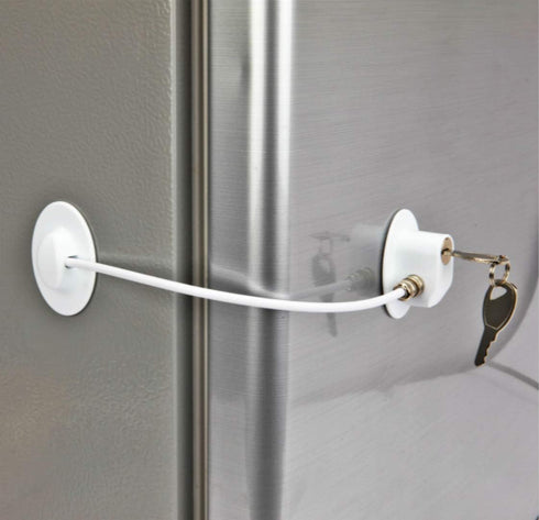 1 Pack Refrigerator Lock with 2 Keys, Refrigerator Lock Dorm Freezer Door Lock and Child Safety Cabinet Lock with Strong Adhesive....