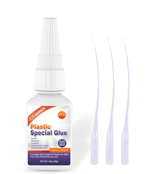 30g Plastic Glue, Instant Super Glue for Plastic, Fast Dry Strong Plastic Adhesive for Acrylic, Model, DIY Crafts, Tube, PVC, Vinyl, ABS, PBT, PS,...
