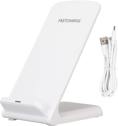 Wireless Charging Stand, Smart Phones Certified 15W Fast Wireless Charger for iOS 13, for iOS 12, for Samsung S22 S21 S20 S10 S9 S8 Note 20 (White...