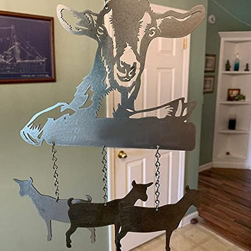 Dachshund Wind Chimes for Outside Hanging Outdoor Decor, Bird Dog Metal Wind Chimes with 4 Metal Tubes, Handworks Windchime for Garden Yard Patio ...