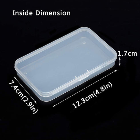 AKOAK Clear Polypropylene Rectangle Mini Storage Containers Box with Hinged Lid for Card,Accessories,Crafts,Learning Supplies,Screws,Drills,Batter...