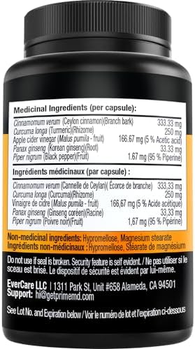 5-in-1 Ceylon Cinnamon Capsules 2355mg - Ceylon Cinnamon and Apple Cider Vinegar Capsules - Turmeric and Panax Ginseng Capsules - Cinnamon Supplem...