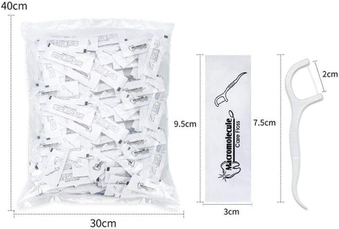Each Individually Wrapped Teeth Cleaning Macromolecule Care Floss Travel Hotel Restaurant Dental Floss (500)...
