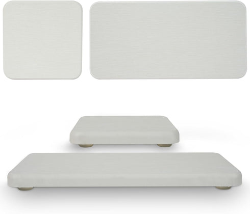 4-Set Water Absorbent Diatomite Earth Drying Mats - 2 Large & 2 Small Trays with Anti-Slip Pad, Sandpaper. Ideal for Kitchen Counter, Under Plants...