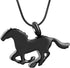 Running Horse Shape Urn Pendant Cremation Ashes Jewelry Urn Necklace for Ashes Stainless Steel Funeral Keepsake Necklace...