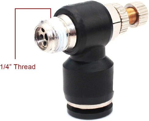 Beduan Pneumatic Air Flow Control Valve 8mm Tube OD x 1/4" Male Thread Push to Connect Elbow 90 Degree Switch Valve Adapter Fitting (Pack of 5)...
