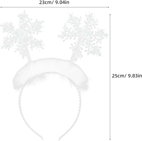 Lurrose 2pcs Christmas Feather Snowflake Headbands Merry Christmas Hairbands Head Boppers Headdress Costume Props for Women Girls Children...