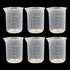 6 Pack 50ml Lab Plastic Graduated Beaker Transparent Measuring Beaker Cup Mixing Cup Liquid Container for Science Lab...