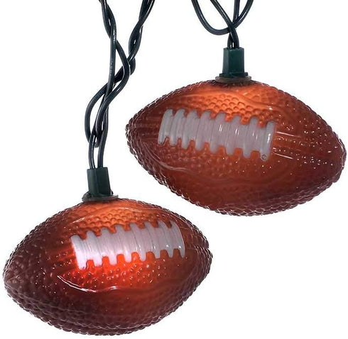 Kurt S. Adler Kurt Adler UL1368 Football Set, 10 Lights, Brown...