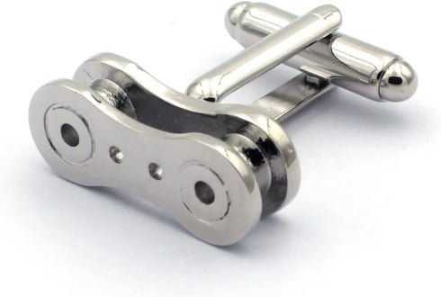 Silver Tone Motorcycle Biker Mechanic Chain Link Cufflinks Cuff Links...