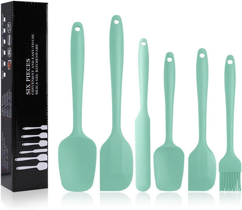 Silicone Spatulas Set, Rubber Spoon Spatula Heat Resistant Spoonula One Piece Design Seamless Spatula Non-Stick Scrapers Baking Mixing Tool (Light...