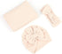 Newborn Swaddle Blanket Headband Hat Set Baby Girl Print Receiving Blanket New Born Hospital Outfit Infant Shower Gift 0-3 Months (Waffle -Beige)...