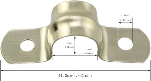 30PCS M12 Stainless Steel Arch Bridge Pipe Clamps Two Hole with U Bracket Tension Clips Heavy Duty Fixed Pipe Clip for Pipe Fastening Cable Clamp ...