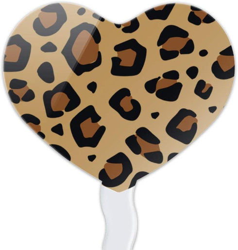 Leopard Print Animal Spots Heart Love Cupcake Picks Toppers Decoration Set of 6...