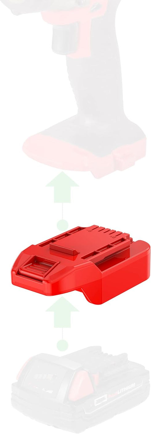 Adapter Upgrade for Bauer 20V Cordless Tools - Compatible with Milwaukee M18 Red Li-Ion Batteries for Power Supply, No Charging Function - (New Ve...
