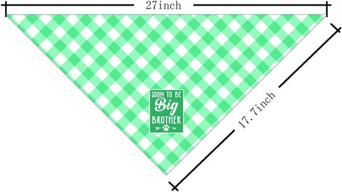 Dog Bandana, Soon to Big Brother Dog Bandana, Dog Scarf Classical Plaid Printing, Dog Scarf Accessories, Dog Bandana Pet Scarf, Pet Plaid Scarf Ge...