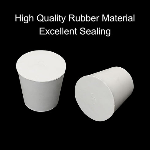 12 Pack Size 5# Solid Rubber Stoppers, Tapered Lab Seal Tube Stopper Plug, 29x22x28mm (White)...