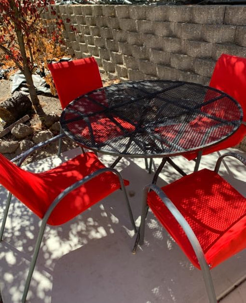 4 Pieces Spandex Stretch Washable Dining Room Chair Cover Chairs Protector Seat Slipcovers for All Seasons (Red, 4)...