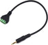 12 Inch 1/8" 3.5mm TRS Male Jack Terminal Block Audio Cable, 3.5mm 3 Pole Stereo Headphone AUX Bolt Screws Terminal Balun Solderless Adapter Conne...