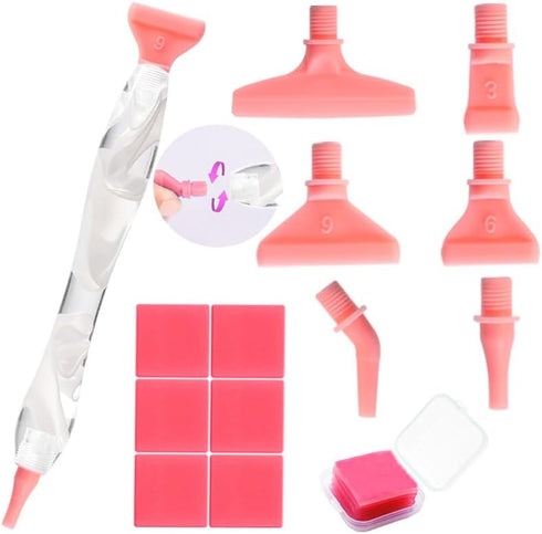 Heyseri Diamond Painting Pen Accessories Tools Set, 13 PCS Diamond Art Pens Thread Pen Tips Anti-Fall, Diamond Painting Tools with Diamond Paintin...