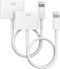 Lightning to 30 Pin Adapter, Apple MFi Certified 2 Pack 8 Pin Male to 30 Pin Female Connector Converter with iPhone Lightning Charger Cable and Da...