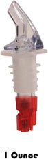 Tiger Chef 12-Pack Plastic Measured Liquor Pourer without Collar, 1 Ounce Red, Precision Wine Bottle Pour Spout with Pourer Dust Covers...