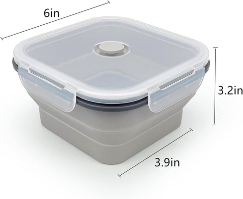 CARTINTS Collapsible Camping Bowl, Silicone Food Container with Lid, Space-Saving Camping Utensils for Kitchen and Outdoor, Microwave Safe 900ml...