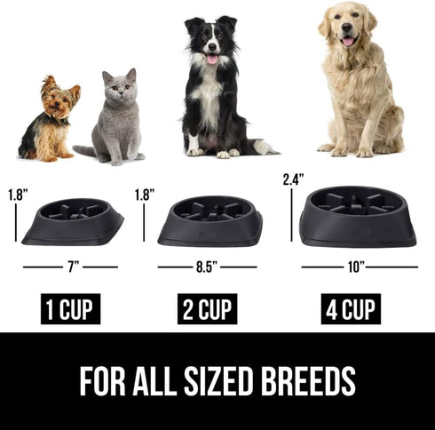 Gorilla Grip Slow Feeder Dog and Cat Bowls, Interactive Puzzle Toy for Dogs and Cats Food Training, Keeps Pets Busy and Prevents Puppy Overeating,...